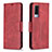 Leather Case Stands Flip Cover Holder B04F for Vivo V21e 5G Red