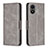 Leather Case Stands Flip Cover Holder B04F for Vivo Y02S Gray