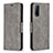 Leather Case Stands Flip Cover Holder B04F for Vivo Y12A Gray