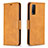 Leather Case Stands Flip Cover Holder B04F for Vivo Y12A Light Brown