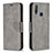 Leather Case Stands Flip Cover Holder B04F for Vivo Y15 Gray