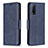 Leather Case Stands Flip Cover Holder B04F for Vivo Y20G Blue