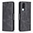 Leather Case Stands Flip Cover Holder B04F for Vivo Y31 (2021) Black