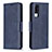 Leather Case Stands Flip Cover Holder B04F for Vivo Y31 (2021) Blue