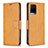 Leather Case Stands Flip Cover Holder B04F for Vivo Y32 4G