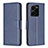 Leather Case Stands Flip Cover Holder B04F for Vivo Y35 4G