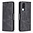 Leather Case Stands Flip Cover Holder B04F for Vivo Y53s NFC Black