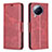 Leather Case Stands Flip Cover Holder B04F for Xiaomi Civi 3 5G Red