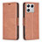 Leather Case Stands Flip Cover Holder B04F for Xiaomi Mi 13 5G Brown
