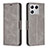 Leather Case Stands Flip Cover Holder B04F for Xiaomi Mi 13 5G Gray