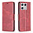 Leather Case Stands Flip Cover Holder B04F for Xiaomi Mi 13 5G Red