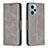 Leather Case Stands Flip Cover Holder B04F for Xiaomi Poco F5 5G Gray