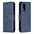 Leather Case Stands Flip Cover Holder B04F for Xiaomi Poco M3 Blue