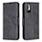 Leather Case Stands Flip Cover Holder B04F for Xiaomi POCO M3 Pro 5G Black