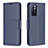 Leather Case Stands Flip Cover Holder B04F for Xiaomi Poco M4 Pro 5G Blue