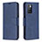 Leather Case Stands Flip Cover Holder B04F for Xiaomi Redmi 10 (2022) Blue