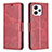 Leather Case Stands Flip Cover Holder B04F for Xiaomi Redmi 12 4G Red