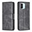 Leather Case Stands Flip Cover Holder B04F for Xiaomi Redmi A2 Plus Black