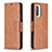 Leather Case Stands Flip Cover Holder B04F for Xiaomi Redmi K40 Pro 5G Brown