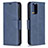 Leather Case Stands Flip Cover Holder B04F for Xiaomi Redmi Note 10 4G Blue