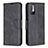 Leather Case Stands Flip Cover Holder B04F for Xiaomi Redmi Note 10 5G Black