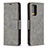 Leather Case Stands Flip Cover Holder B04F for Xiaomi Redmi Note 10 Pro 4G Gray