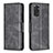 Leather Case Stands Flip Cover Holder B04F for Xiaomi Redmi Note 11 4G (2022) Black