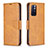 Leather Case Stands Flip Cover Holder B04F for Xiaomi Redmi Note 11 5G Light Brown