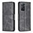 Leather Case Stands Flip Cover Holder B04F for Xiaomi Redmi Note 11 Pro 4G Black