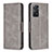 Leather Case Stands Flip Cover Holder B04F for Xiaomi Redmi Note 11 Pro 4G Gray