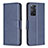 Leather Case Stands Flip Cover Holder B04F for Xiaomi Redmi Note 11 Pro 5G Blue