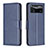 Leather Case Stands Flip Cover Holder B04F for Xiaomi Redmi Note 11E Pro 5G Blue