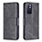 Leather Case Stands Flip Cover Holder B04F for Xiaomi Redmi Note 11T 5G Black