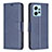 Leather Case Stands Flip Cover Holder B04F for Xiaomi Redmi Note 12 4G Blue