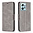 Leather Case Stands Flip Cover Holder B04F for Xiaomi Redmi Note 12 4G Gray