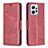 Leather Case Stands Flip Cover Holder B04F for Xiaomi Redmi Note 12 4G Red