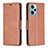 Leather Case Stands Flip Cover Holder B04F for Xiaomi Redmi Note 12 Turbo 5G Brown