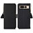 Leather Case Stands Flip Cover Holder B04H for Google Pixel 7 Pro 5G Black