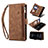 Leather Case Stands Flip Cover Holder B04S for Samsung Galaxy S20 Ultra 5G Brown