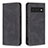 Leather Case Stands Flip Cover Holder B05F for Google Pixel 6 Pro 5G Black