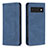 Leather Case Stands Flip Cover Holder B05F for Google Pixel 6 Pro 5G Blue
