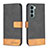 Leather Case Stands Flip Cover Holder B05F for Motorola Moto G200 5G Black