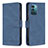 Leather Case Stands Flip Cover Holder B05F for Nokia G21 Blue