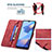 Leather Case Stands Flip Cover Holder B05F for Oppo A16