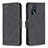 Leather Case Stands Flip Cover Holder B05F for Oppo A16 Black