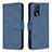 Leather Case Stands Flip Cover Holder B05F for Oppo A16 Blue