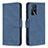 Leather Case Stands Flip Cover Holder B05F for Oppo A16s Blue