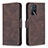 Leather Case Stands Flip Cover Holder B05F for Oppo A16s Brown
