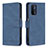 Leather Case Stands Flip Cover Holder B05F for Oppo A54 5G Blue