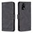 Leather Case Stands Flip Cover Holder B05F for Oppo A74 4G Black